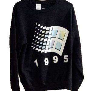 Vintage Widows 95 Sweatshirt mens Large Black Logo long sleeve fleece